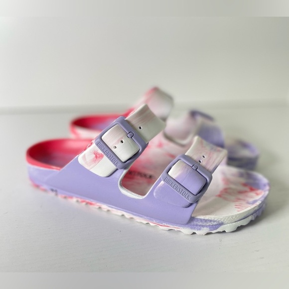 BIRKENSTOCK Arizona EVA Sandals Womens Size 38 (US 7) White Pink Purple Swirls - Picture 2 of 9